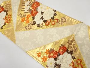 切り嵌め風花車模様織出し袋帯